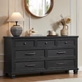 thumbnail image 6 of Joaxswe Classic 4-Piece Adult Farmhouse Engineered Wood Bedroom Furniture Set Black, 6 of 9