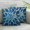 thumbnail image 3 of PRATYUS Navy Blue Teal Dahlia Pillow Covers Spring Summer Floral Couch Pillow Cases Modern Abstract Throw Pillows Home Decor for Living Room Bedroom Couch Bed Sofa Outdoor 18x18in, 3 of 5