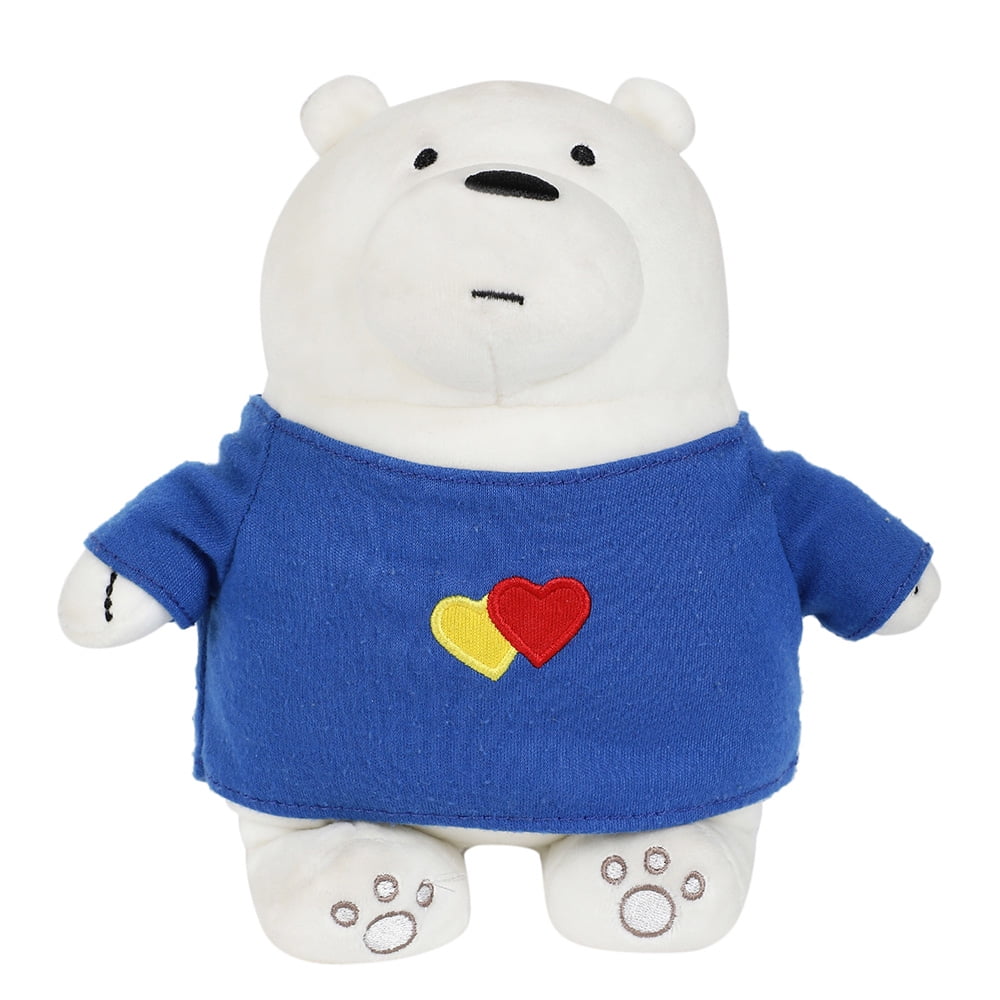 Miniso We Bare Bears Plush Ice Bear 8 With Clothes Lovely Stuffed Toy