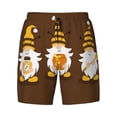 thumbnail image 4 of Lsque Mens Swim Trunks Gnomes With Honey Pattern - Bathing Suit Compression Liner - Beach Swim Shorts Swimwear - (S-3XL) - Stretch Quick Dry -Large, 4 of 9