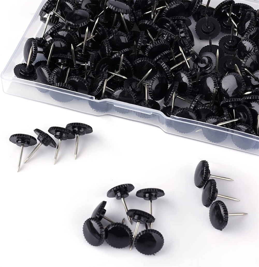 NOGIS 100pcs Gear Shaped Push Pins, Black Plastic Pushpins with Stainless  Steel Point Decorative Thumb Tacks for Wall Cork Board Bulletin Board (12mm  / 0.47inch in Diameter) 