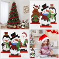 thumbnail image 4 of Christmas Wood Sign Decor Christmas Penguin Sign Plaque Rustic Decorative Sign Xmas Holiday Freestanding Tabletop Decor, 4 of 5