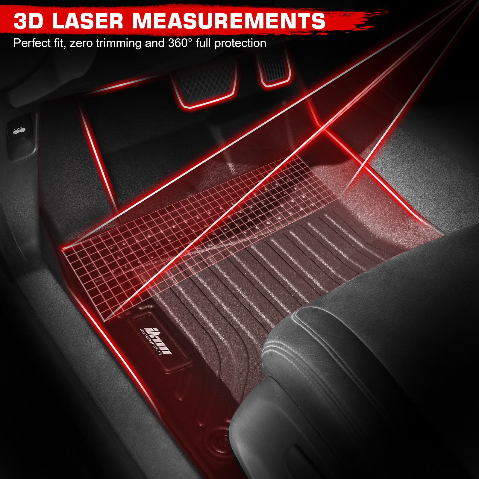 Ikon Motorsports alfombras de piso 3D TPE para Kia Sorento 2021-2026 híbrido e híbrido enchufable, revestimientos para todo clima, negro 5