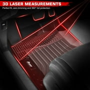 Ikon Motorsports 3D TPE Floor Mats Compatible with 2019-2026 Subaru Ascent 7 Seats Bucket Seat, All Weather Waterproof Heavy Duty Floor Liners Carpets Black 4PCS Set