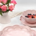 thumbnail image 4 of Sango Bethany 12-Piece Pink Stoneware Dinnerware Set with Scallop Design, 4 of 10