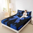 thumbnail image 3 of Feelyou Fashion Blue Bow Full Size Sheets, Sequin Print Bed Sheets, Princess Style Sheet Sets, Ultra Soft Room Decoration, 4-Piece, 3 of 7