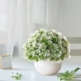 thumbnail image 2 of CuiLiyq Fake Mini Plants, Artificial Potted Plants, Faux Decorative Grass Plant with White Pot, for Porch Patio Thanksgiving or Autumn Home Decor, 2 of 6