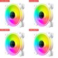 thumbnail image 1 of Kuymtek Ventilador Refrigeración 12cm 4 Pines PWM 5V 3 Pines ARGB Aura Sync Blanco, 1 of 9
