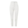 thumbnail image 3 of Women High Waist Cropped Work Pants Solid Zipper Trouser Pant Casual Baggy Elastic Waist Trouser Wide Leg Pant with Pocket Fashion Pant Womens plus Sweatpants Womens Pant Suits Casual plus Size, 3 of 4