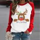 thumbnail image 2 of Camiseta de manga larga con cuello redondo para mujer a la moda, blusa con estampado navideño de otoño, Tops Fridja  fksj515, 2 of 4