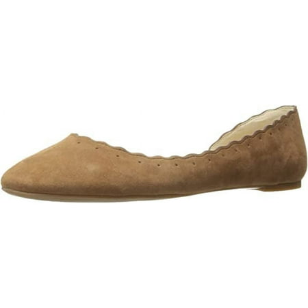NINE WEST Women's Mai Suede Ballet Flat, Dark Natural, 7.5 New