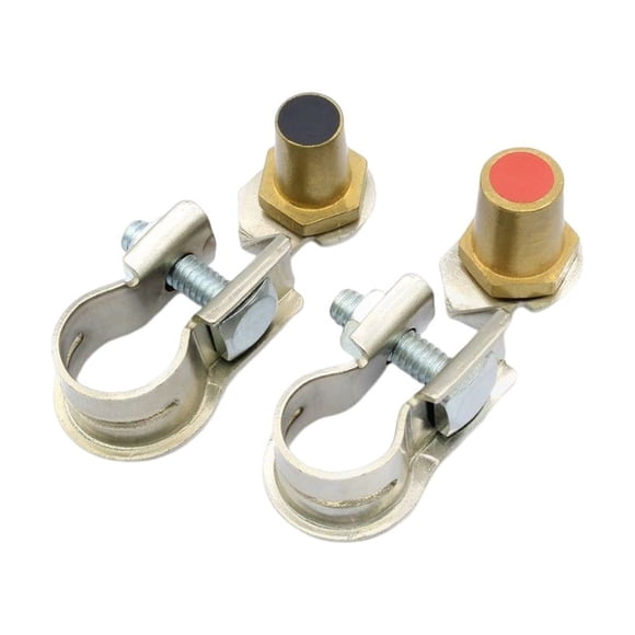 Inteprter 2 Pieces Terminals Clamp Copper Structure Handy Clip Installation Release Supplies Car Quick Components Switch Vehicle Battery Type2