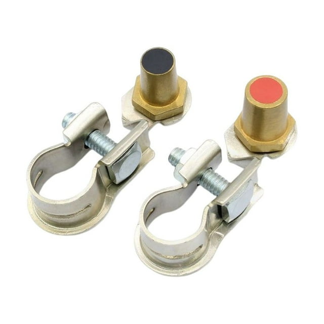 Inteprter 2 Pieces Terminals Clamp Copper Structure Handy Clip Installation Release Supplies Car Quick Components Switch Vehicle Battery Type2