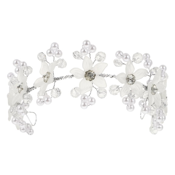 Raindrops Beaded Headpiece Rhinestone Headband White Wedding Decoration for Women 1Pack