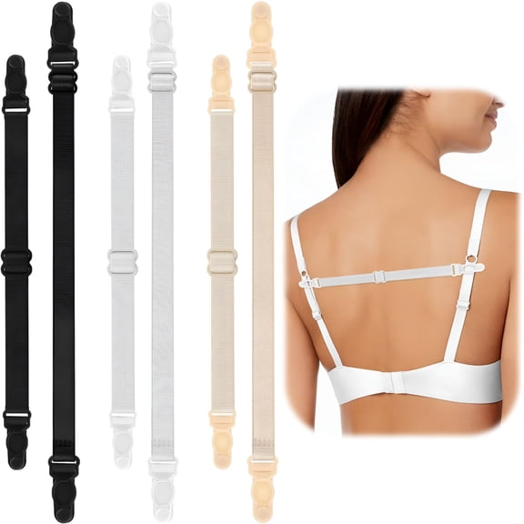 TUWAFE 3 Pairs Bra Strap Clips Bra Strap Holders for Slipping Elastic Straps Adjustable Keep Bra Straps in Place