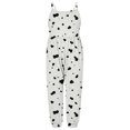thumbnail image 5 of Toddler Girls Cow Print Jumpsuit Sleeveless Overalls Kids Spaghetti Strap Pants with Pockets Black 9 3-4 Years, 5 of 9