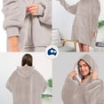 thumbnail image 5 of Sudadera Cobija Bluelander, Manta con Borrega, Unitalla, con Capucha y Mangas, Gris, 5 of 5