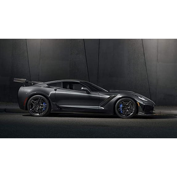 Iconic Arts Muscle Car Laminated Poster 24x36- Chevrolet Corvette ZR-1 Black