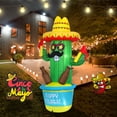 thumbnail image 2 of InfleasJoiy 6FT Carnival Cactus Inflatable Decoration, Outdoor Holiday Inflatable Decoration with LED Lights, 2 of 5