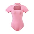 thumbnail image 5 of Littleforbig Women's Cotton Scoop Neck Short Sleeve Bodysuit - Collared Pink M, 5 of 7