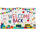 thumbnail image 6 of Yatrandify Colorful Welcome Back School Themed Banner with Star Cloud Pencil Globe Apple Bus and Backpack Elements for Classroom Decor School Events Party Backdrop Photography Props, 6 of 7