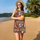 thumbnail image 3 of Easygdp Mushrooms And Leaves para Vestido Transpirable de Mujer, Vestido Suelto de Manga Corta con Pliegues y Bolsillos para el Verano, 3 of 7