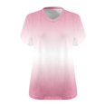 thumbnail image 3 of Scyoekwg Womens Short Sleeve Shirts Round Neck Oversized Tee Loose Lightweight Gradient Color Trendy Blouses (Pink,XL), 3 of 4