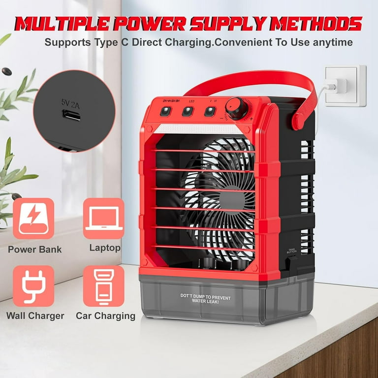 chalian Battery Powered Misting Fan Compatible For Milwaukee M18