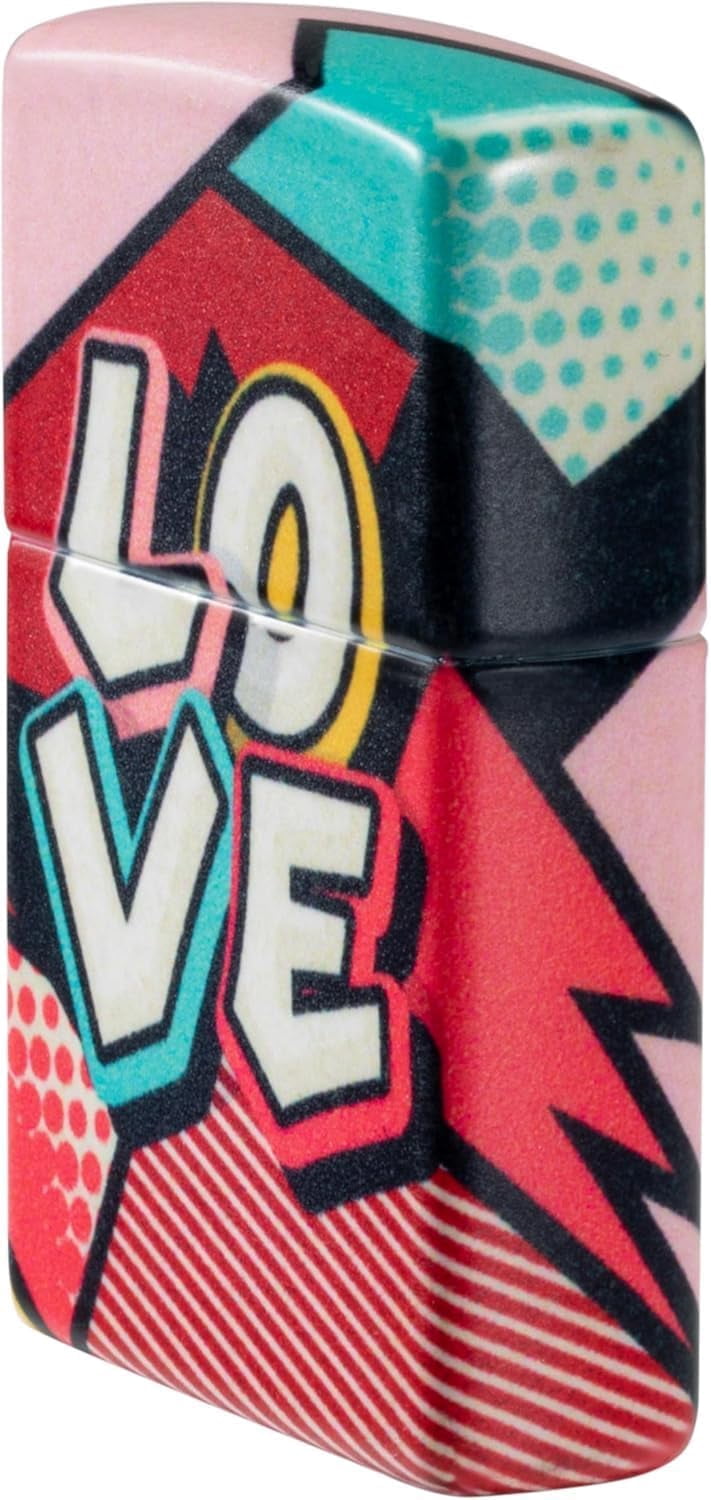 Zippo Lighter - Custom Message Engrave on Backside Love Design - 540 Color 46013