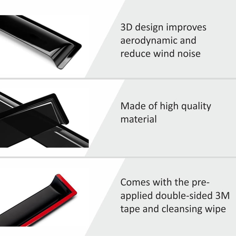 For Toyota Highlander 2020-2022 black Window Visor Vent Shades Sun Rain Guard 6X | UK