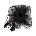 thumbnail image 1 of Guardurnaity Tocado de diadema de plumas de flores con clip de plumas de malla de flores, ligero y fácil de llevar mezclado Accesorio para el cabello negro, 1 of 6
