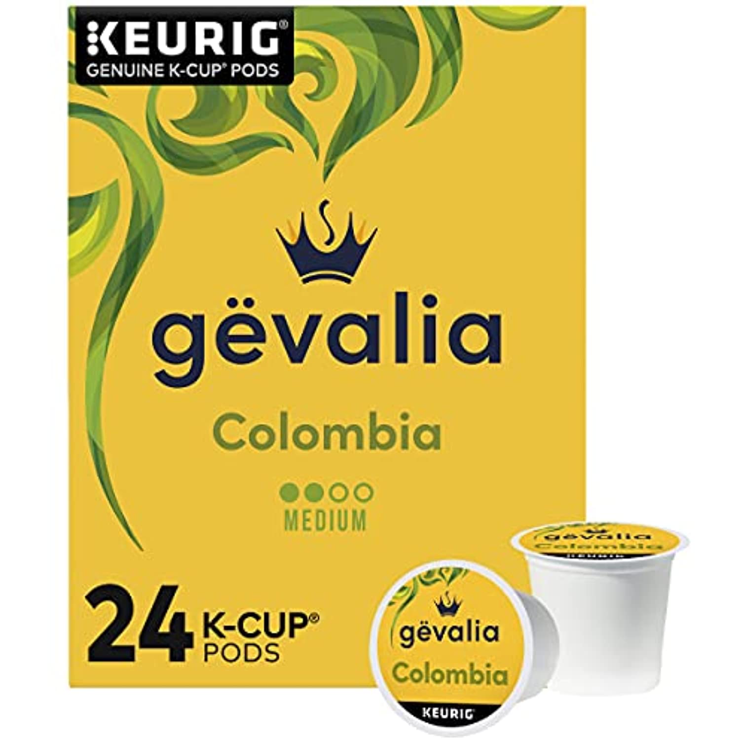 Gevalia Premium Colombia Medium Roast KCup Coffee Pods (24 Ct Box