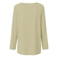 thumbnail image 5 of WCMZJ Womens Crew Neck Sweatshirt Solid Color Long Fit Pullover Shirts Casual Loose Long Sleeve Crewneck Fall Tunic Tops Beige 3XL, 5 of 5