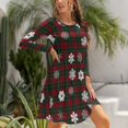 thumbnail image 5 of Fall Dresses for Women 2024, Plaid Snowflakes Festive Womens Fall Dresses Long Sleeve Casual Tie Waist Clothes, Womens Fall Fashion 2024 Midi  Dresses Outfits with Pocket, 5 of 6