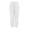 thumbnail image 3 of WILLBEST Pantalones Casuales para Mujer: Pantalones Holgados de Lino de Color Liso con Cintura Elástica para Un Estilo Sencillo y Cómodo. XXXL, 3 of 4