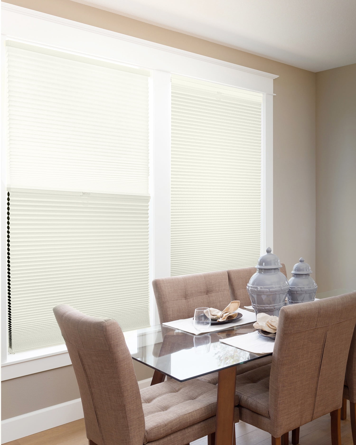 Chicology Cordless Day and Night Cellular Shade, Netural White - 67.5"W x 72"H