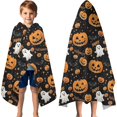thumbnail image 3 of Happy Halloween Pumpkin Pattern Hooded Bath Towel，60"x35" for Ages 3 To 12 Kids, Quick Dry Lightweight Soft Microfiber Hood Beach Towel Cover Up for Kids, 3 of 7