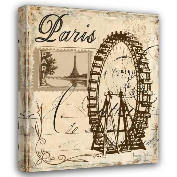 Gregory Gorham 26x32 Gallery Wrapped Canvas Wall Art Titled - Paris Collage III