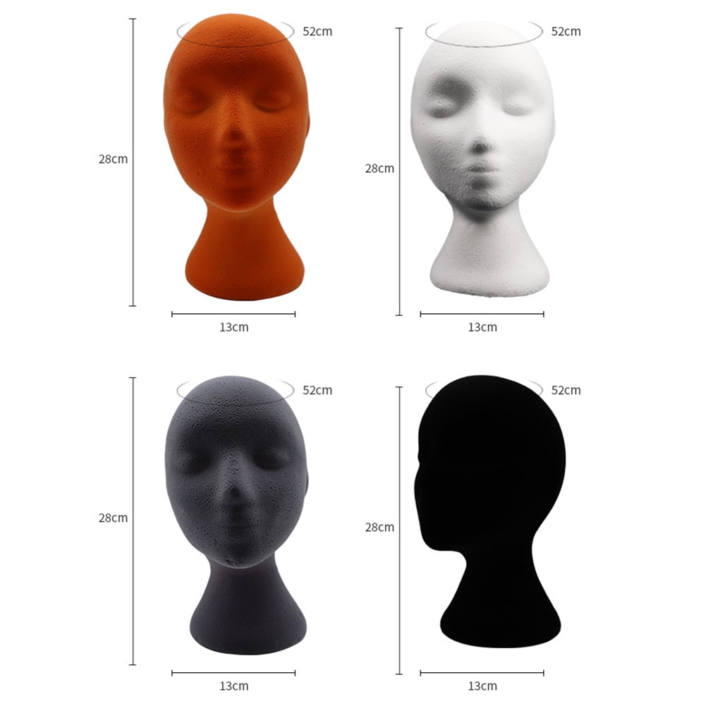 Travelwant 2Pcs/Set Wig Head - Tall Female Foam Mannequin Wig Stand and Holder for Style, Model And Display Hair, Hats and Hairpieces, Mask