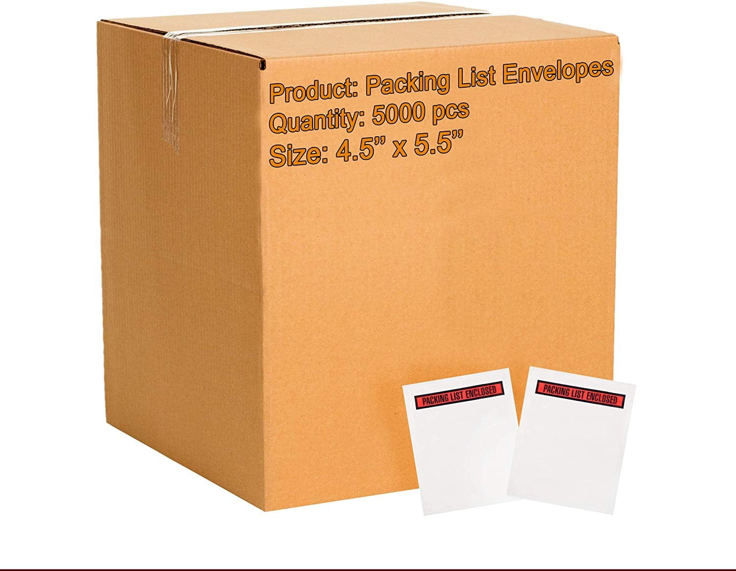 5000 Pieces Clear Packing List Plain Face Envelopes 4 1/2" x 5 1/2" Pouch