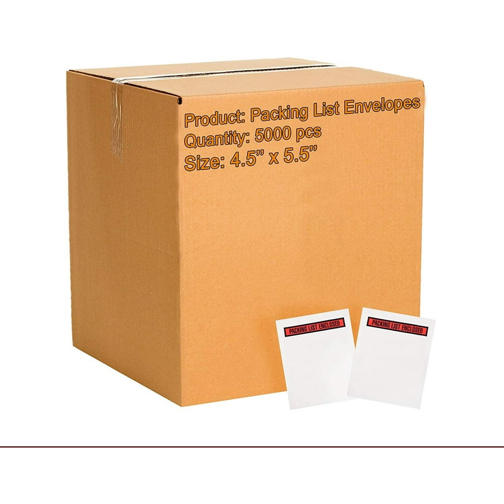 Pack of 5000 Packing List Envelopes 4.5 x 6 Packing List Enclosed 4 1/2