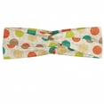thumbnail image 1 of Retro Headband, Colorful Pattern with Striped Circles on Grungy Background Funky Abstract and Spotty, Elastic and Soft Women's Bandana for Sports and Everyday Use, Grey Red Coconut, by Ambesonne, 1 of 3