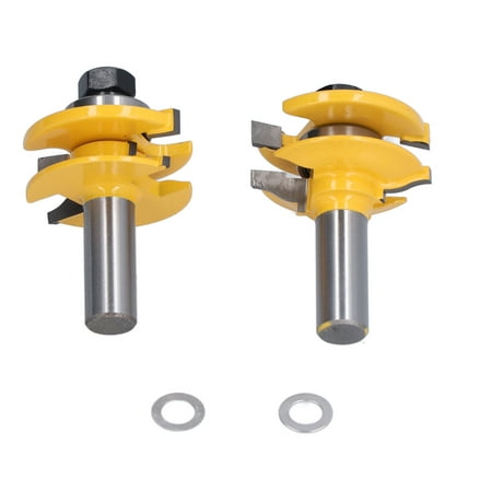 

2Pcs 1/2in Shank Router Bit Woodworking Milling Cutter for Panel Cabinet Door with Gaskets