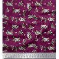 thumbnail image 1 of Soimoi Rayon Crepe Fabric Leaves,White Floral & Hummingbird Printed Craft Fabric by The Yards 46 Inch Wide, 1 of 3