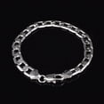 thumbnail image 2 of Ruanlalo Chain Bracelet Exquisite Durable Sliver Plated Sideways Luxurious Men Bangle for Business Silver 6mm, 2 of 6