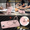 thumbnail image 5 of For IPhone 17e Case (Compatible With MagSafe)  With Invisible Magnetic O-Ring Stand Military-Grade Shockproof Phone Case,Pink,For iPhone 17e, 5 of 7
