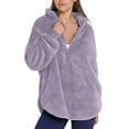 thumbnail image 3 of Fnooota Fleece Sweatshirt for Women, Casual Pullover Warm Half Zip Fall Winter Tops Purple Size M, 3 of 8