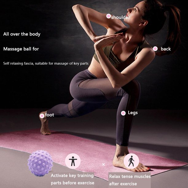 Tmvgtek Pelota De Masaje Trigger Point Deportes Yoga Alivio Del Dolor Agarre De Entrenamiento (Púrpura)