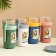 thumbnail image 3 of Portable Salad Cups Container Plastic with Lid and Fork Overnight cup Breakfast Oatmeal Cereal Nut Yogurt Cup School Lunch Box Pink-S, 3 of 6