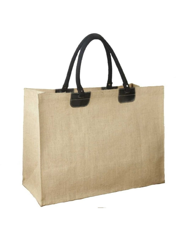 Jute Bag Leather Handles